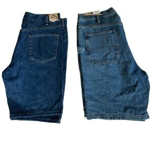 New Pitford menswear denim blue jean shorts lot 2 pairs carpenter workwear 38
